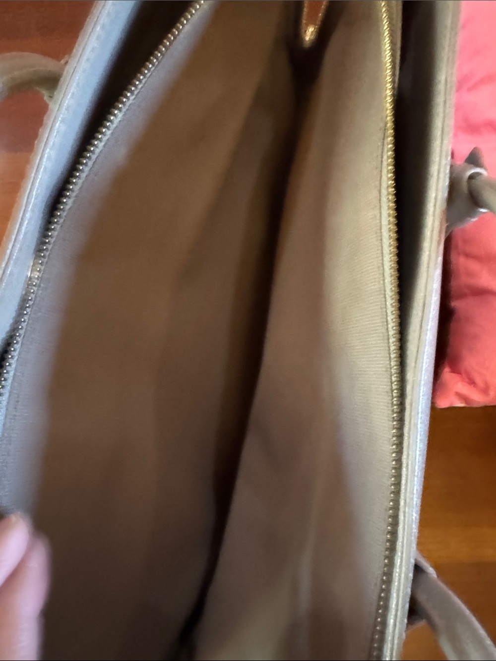 Furla Large Gray Saffiano Leather 3-Compartment Structured Bag, Silver Hardware - Picture 6 of 9